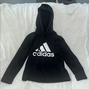 Adidas Kids Black Hoodie with White Logo
